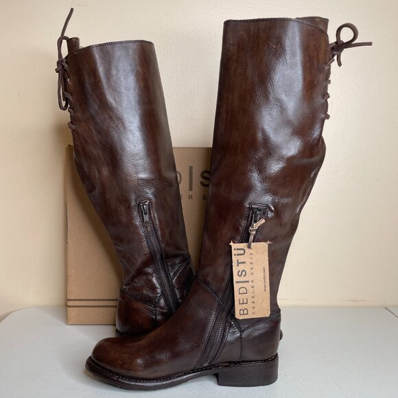 New BED STU Manchester Teak Glaze Riding Boots Size 7 - Picture 4 of 16